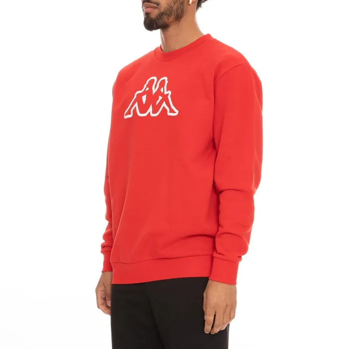 Logo Fleece Dafok Sweatshirt 8211 Red Red Kappa Mens Retro Sport