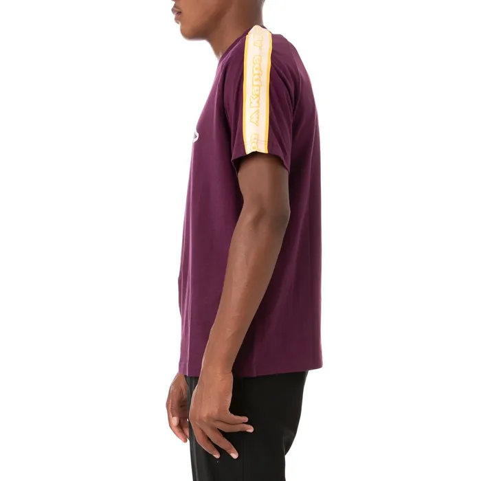 Logo Tape Avirec 2 TShirt 8211 Violet Violet Kappa Mens Retro Sport