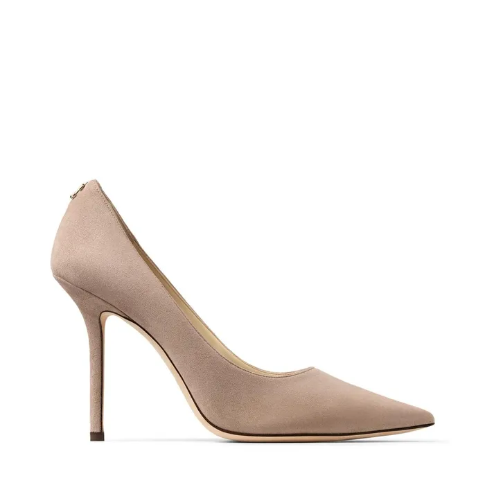 Love 100 Ballet Pink Suede Pointy Toe Pumps With Jimmy Choo Button Ballet Pink Women JIMMY CHOO Pumps Love 100 Ballet Pink Suede Pointy Toe Pumps With Jimmy Choo Button Ballet Pink Women JIMMY CHOO Pumps