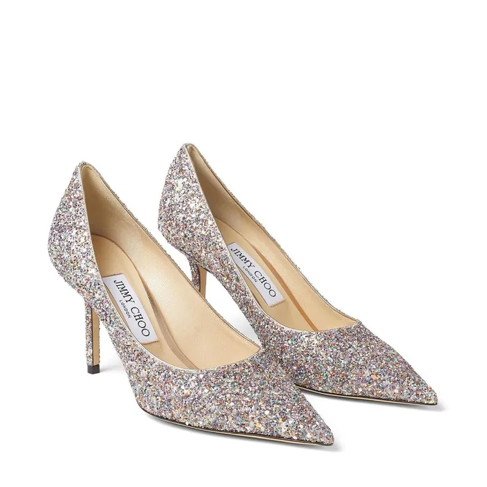 Love 85 Luminous GlowInTheDark Glitter Fabric PointedToe Pumps With Jc Button Mochi Women JIMMY CHOO Pumps