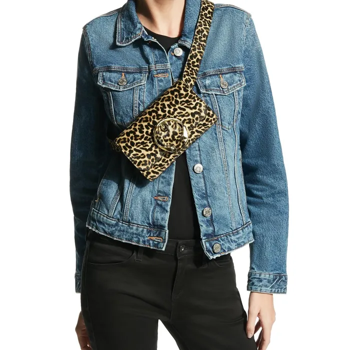 Madeline Belt Bag Leopard Print Pony Belt Bag With Metal Buckle Natural Mix Women JIMMY CHOO Belts