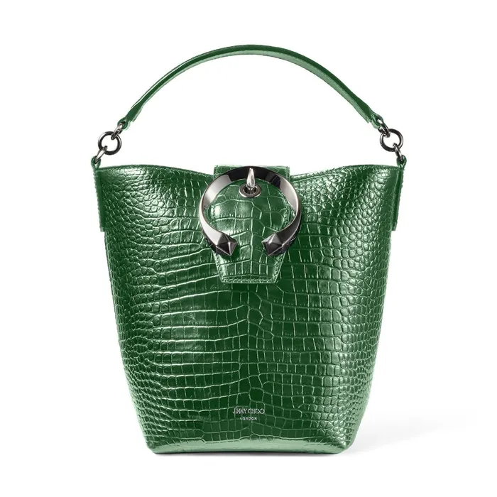 Madeline Bucket Cactus CrocEmbossed Leather Bucket Handbag Cactus Women JIMMY CHOO Bucket Bags Madeline Bucket Cactus CrocEmbossed Leather Bucket Handbag Cactus Women JIMMY CHOO Bucket Bags