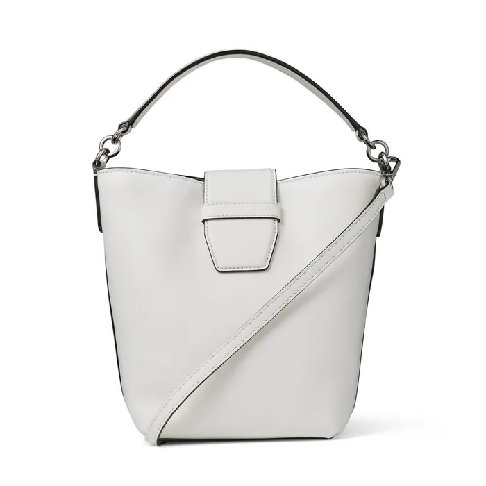 Madeline Bucket Latte Smooth Calf Leather Bucket Bag With Snake Buckle Latte Women JIMMY CHOO Bucket Bags