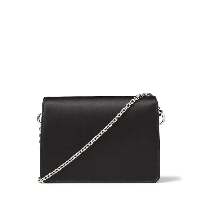 Madeline ShoulderS Black Satin Shoulder Bag With Crystal Buckle Black Women JIMMY CHOO Shoulder Bags