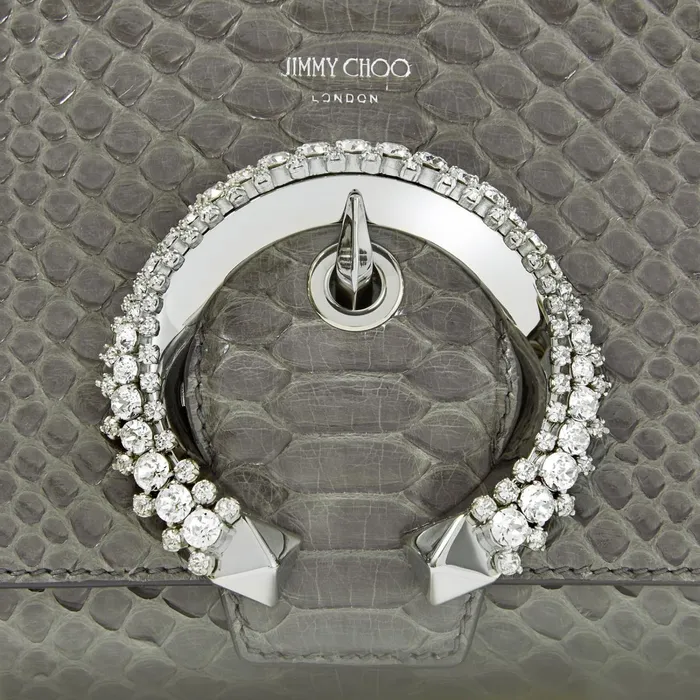 Madeline Top Handle Dusk Python Top Handle Bag With Crystal Buckle Dusk Women JIMMY CHOO Top Handle Bags