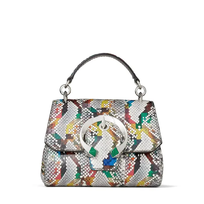 Madeline Top HandleS Multicolour Glossy Rainbow Elaphe Top Handle Bag With Metal Stone Buckle Multi Mix Women JIMMY CHOO Top Handle Bags Madeline Top HandleS Multicolour Glossy Rainbow Elaphe Top Handle Bag With Metal Stone Buckle Multi Mix Women JIMMY CHOO Top Handle Bags