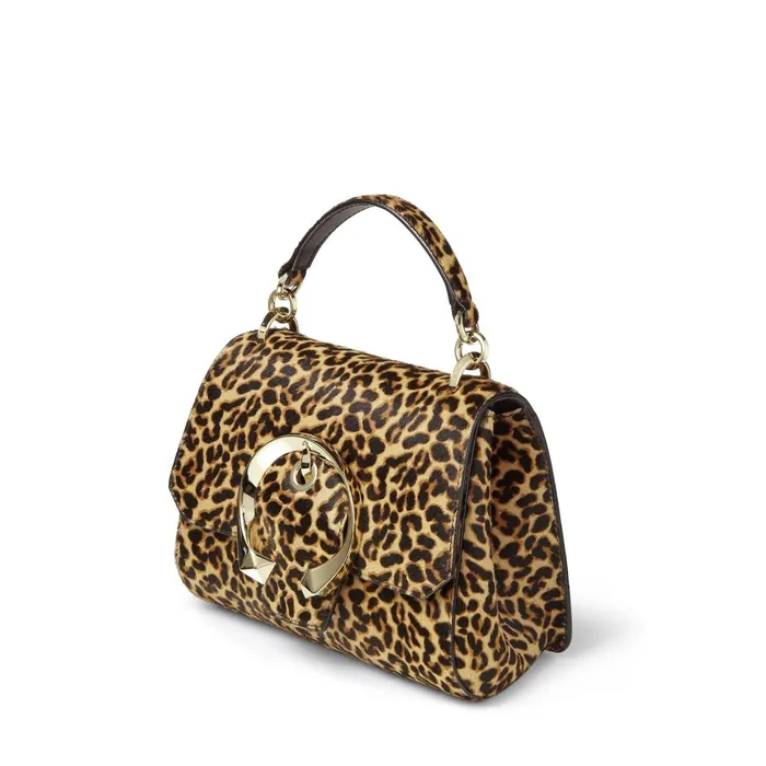 Madeline Top HandleS Natural Mix Leopard Print Pony Top Handle Bag With Metal Buckle Natural Mix Women JIMMY CHOO Top Handle Bags