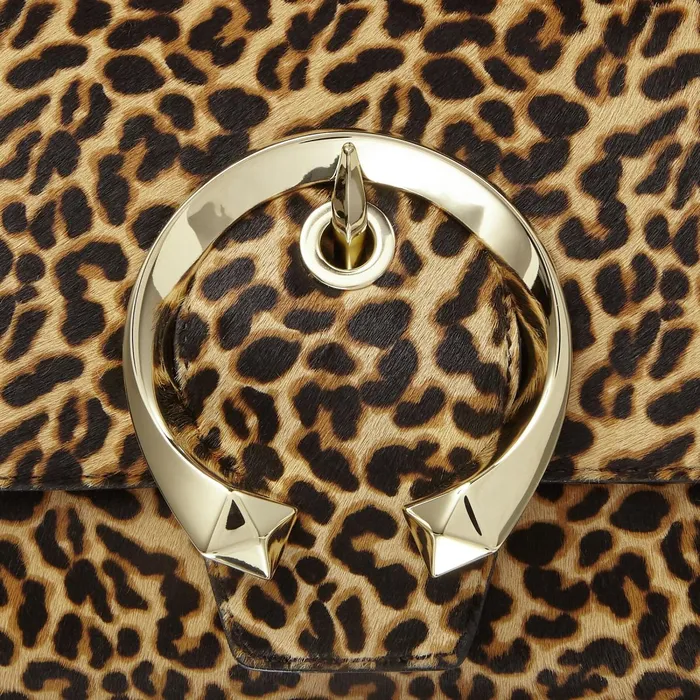 Madeline Top HandleS Natural Mix Leopard Print Pony Top Handle Bag With Metal Buckle Natural Mix Women JIMMY CHOO Top Handle Bags