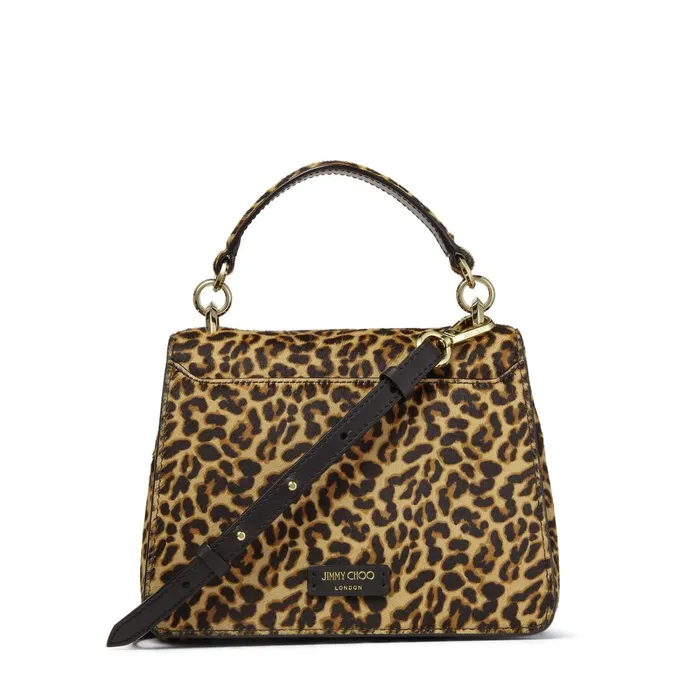 Madeline Top HandleS Natural Mix Leopard Print Pony Top Handle Bag With Metal Buckle Natural Mix Women JIMMY CHOO Top Handle Bags