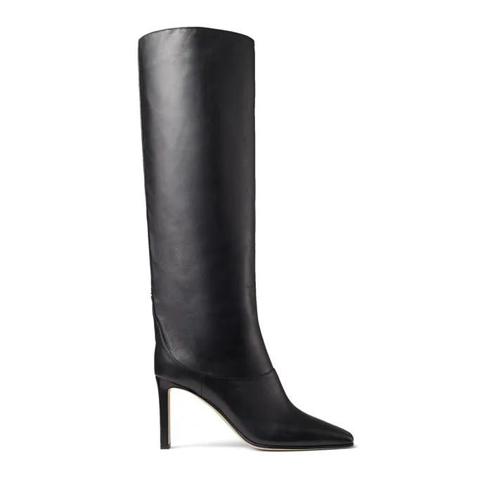Mahesa 85 Black Shiny Calf Leather KneeHigh Boots Black Women JIMMY CHOO Boots Mahesa 85 Black Shiny Calf Leather KneeHigh Boots Black Women JIMMY CHOO Boots