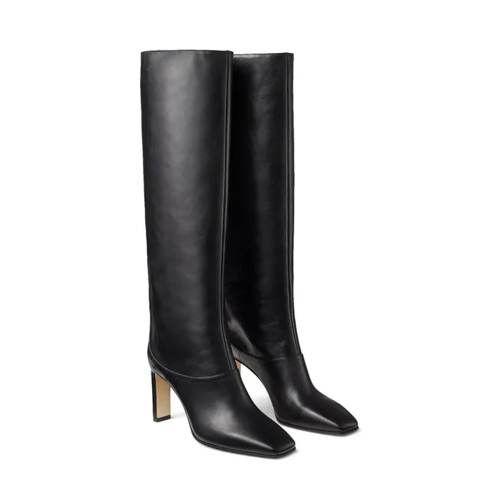 Mahesa 85 Black Shiny Calf Leather KneeHigh Boots Black Women JIMMY CHOO Boots Mahesa 85 Black Shiny Calf Leather KneeHigh Boots Black Women JIMMY CHOO Boots