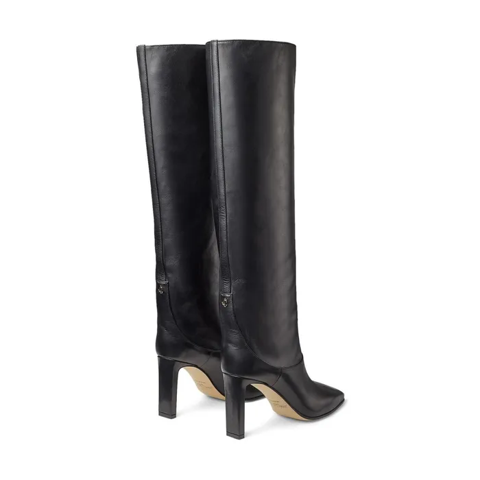 Mahesa 85 Black Shiny Calf Leather KneeHigh Boots Black Women JIMMY CHOO Boots Mahesa 85 Black Shiny Calf Leather KneeHigh Boots Black Women JIMMY CHOO Boots