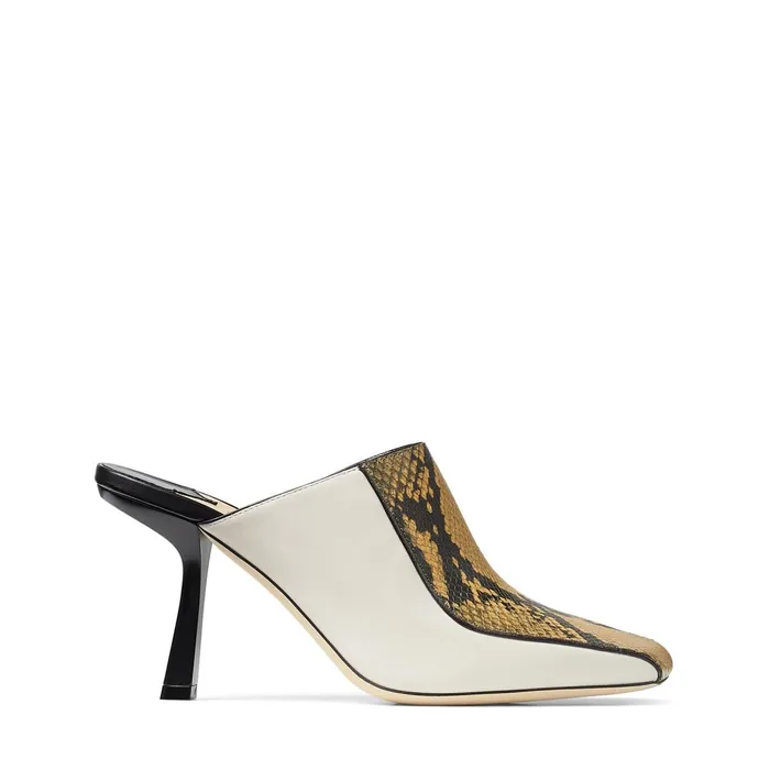 Marcel 85 Scoop Heel Mules In Dijon Snake Printed Leather Latte Calf Leather And Black Kid Leather Blackdijonlatte Women JIMMY CHOO Pumps Marcel 85 Scoop Heel Mules In Dijon Snake Printed Leather Latte Calf Leather And Black Kid Leather Blackdijonlatte Women JIMMY CHOO Pumps