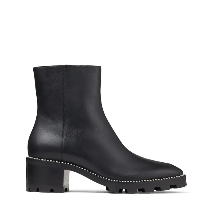 Mava 35 Black Smooth Leather Block Heel Ankle Boots With Crystal Trim Black Women JIMMY CHOO Boots Mava 35 Black Smooth Leather Block Heel Ankle Boots With Crystal Trim Black Women JIMMY CHOO Boots