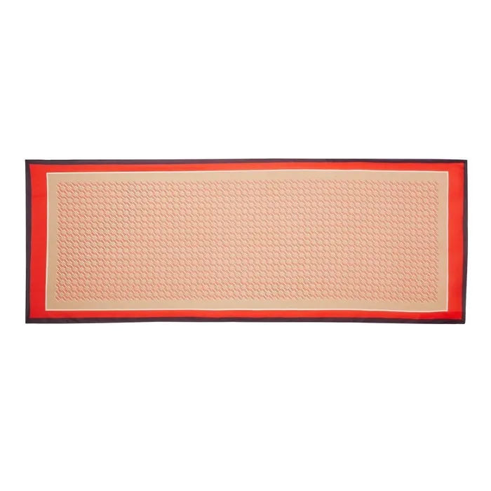 Meli Rectangular Silk Stole In Nude With All Over Choo Logo S535 Nude Women JIMMY CHOO Scarves and Hats