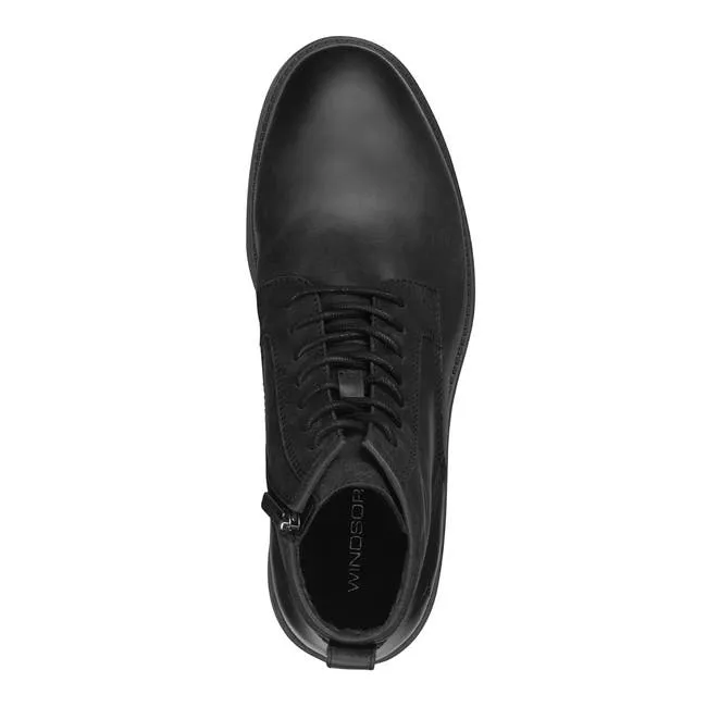 Men Ansel Black Leather Boots Windsor Smith Boots