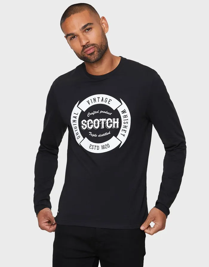 Men Black American Long Sleeve TShirts 3 Pack Black Threadbare TShirts Men Black American Long Sleeve TShirts 3 Pack Black Threadbare TShirts