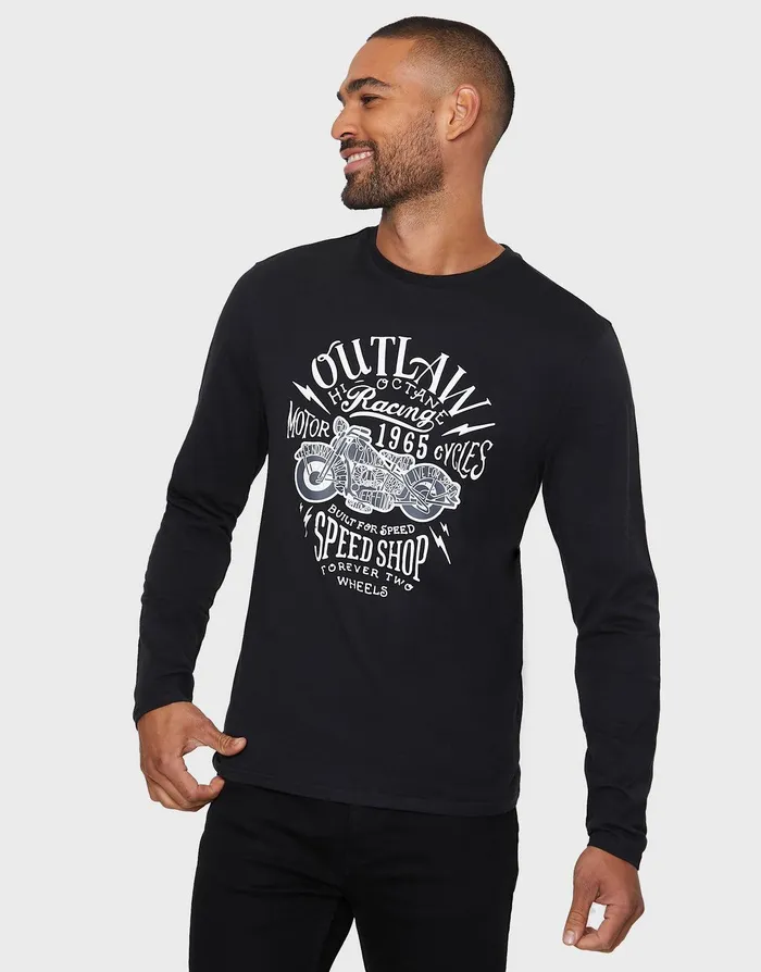 Men Black American Long Sleeve TShirts 3 Pack Black Threadbare TShirts Men Black American Long Sleeve TShirts 3 Pack Black Threadbare TShirts