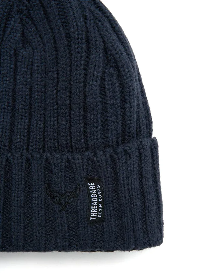 Men Black and Navy Blue Knitted Hats 2 Pack Black Navy Threadbare Accessories Men Black and Navy Blue Knitted Hats 2 Pack Black Navy Threadbare Accessories