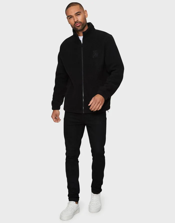 Men Black Faux Borg Jacket Black Threadbare Jacket and Coats Men Black Faux Borg Jacket Black Threadbare Jacket and Coats