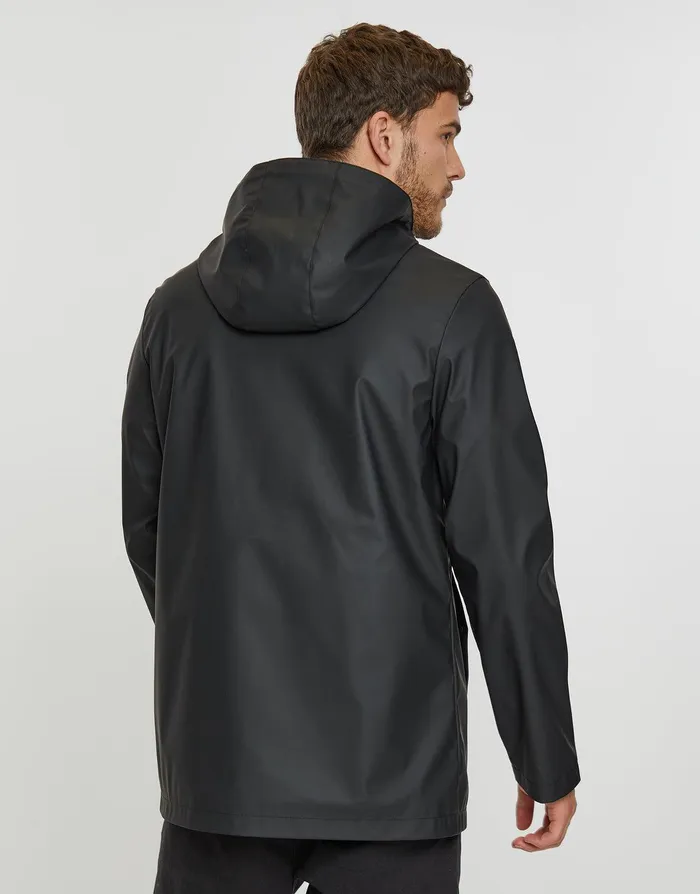 Men Black Hooded Showerproof Mac Black Threadbare Jacket and Coats Men Black Hooded Showerproof Mac Black Threadbare Jacket and Coats