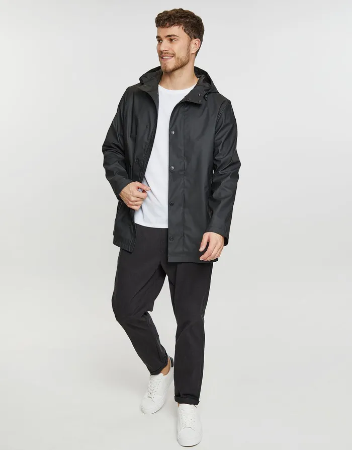 Men Black Hooded Showerproof Mac Black Threadbare Jacket and Coats Men Black Hooded Showerproof Mac Black Threadbare Jacket and Coats