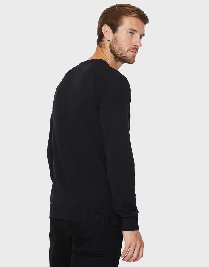 Men Black Knitted Jumper Jet Black Threadbare Knitwear Men Black Knitted Jumper Jet Black Threadbare Knitwear