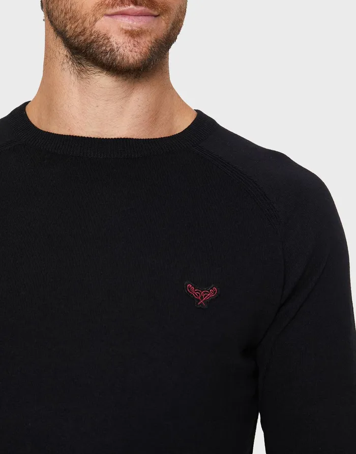 Men Black Knitted Jumper Jet Black Threadbare Knitwear Men Black Knitted Jumper Jet Black Threadbare Knitwear