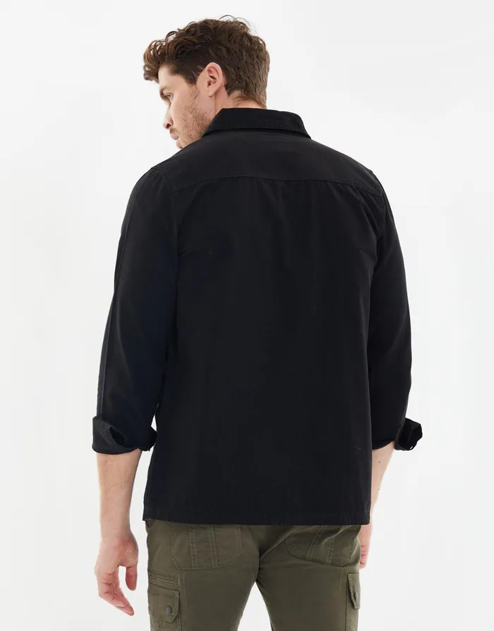Men Black Lightweight Shacket Black Threadbare Jacket and Coats Men Black Lightweight Shacket Black Threadbare Jacket and Coats