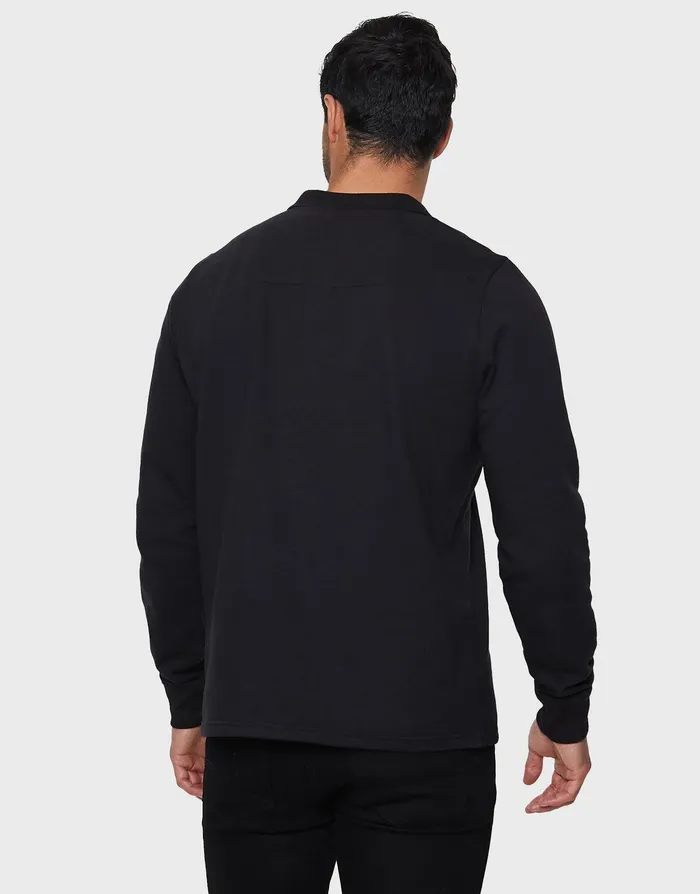 Men Black Long Sleeve Fleece Polo Shirt Black Threadbare Polo Shirts Men Black Long Sleeve Fleece Polo Shirt Black Threadbare Polo Shirts