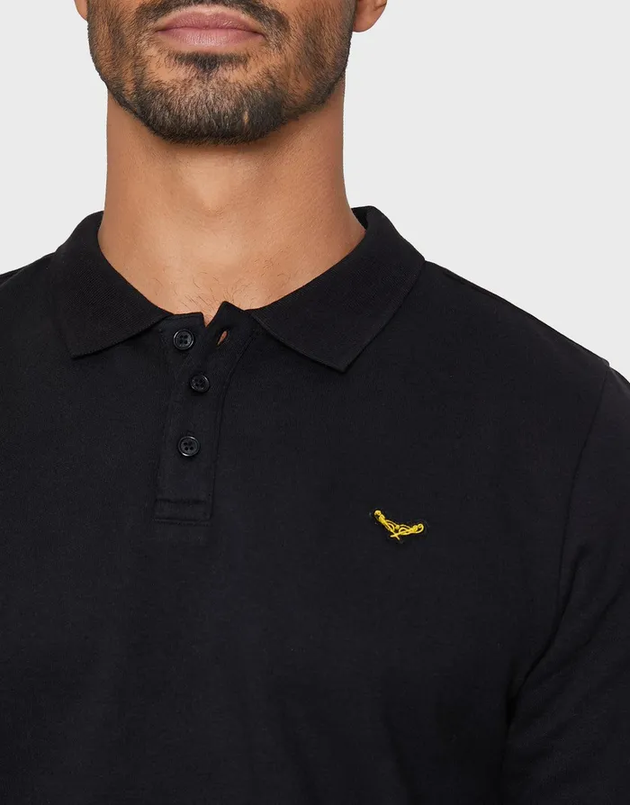Men Black Long Sleeve Fleece Polo Shirt Black Threadbare Polo Shirts Men Black Long Sleeve Fleece Polo Shirt Black Threadbare Polo Shirts