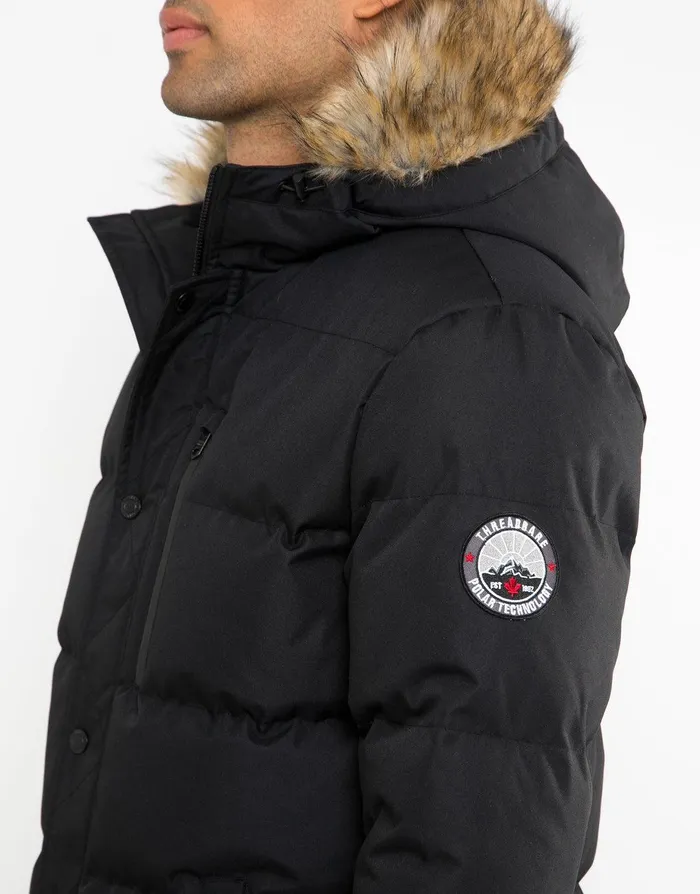 Men Black Parka Jacket Black Threadbare Jacket and Coats Men Black Parka Jacket Black Threadbare Jacket and Coats