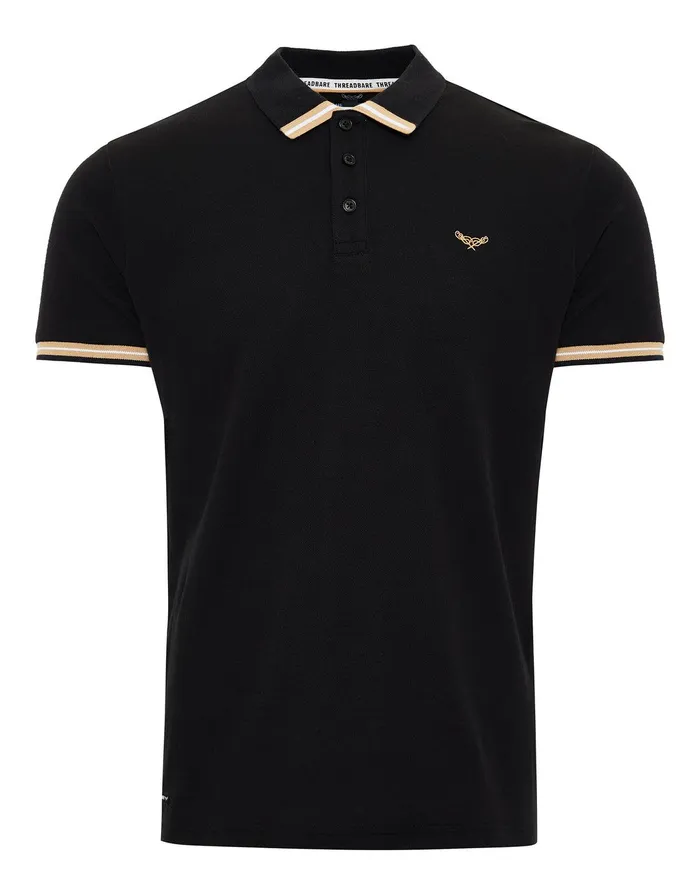 Men Black Rib Collar Classic Polo Shirt Black Threadbare Polo Shirts Men Black Rib Collar Classic Polo Shirt Black Threadbare Polo Shirts