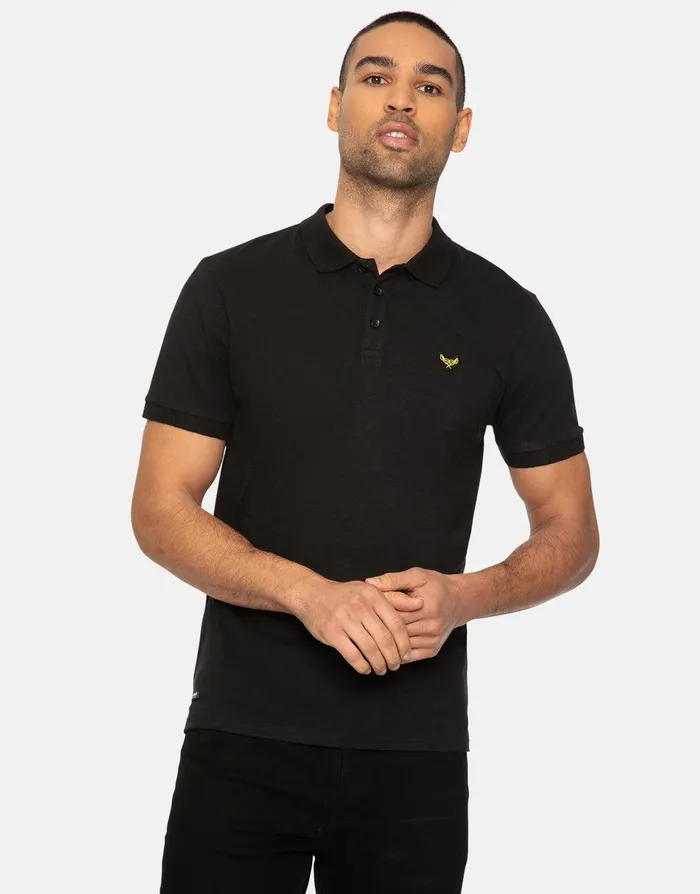 Men Black Short Sleeve Polo Shirt Black Threadbare Polo Shirts