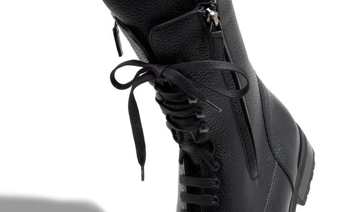 Men Boots Manolo Blahnik CAMPCHO SHEARLING Black Calf Leather Military Boots Men Boots Manolo Blahnik CAMPCHO SHEARLING Black Calf Leather Military Boots