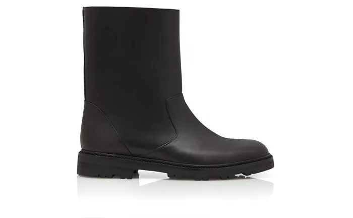 Men Boots Manolo Blahnik MOTOSO Black Calf Leather Mid Calf Boots Men Boots Manolo Blahnik MOTOSO Black Calf Leather Mid Calf Boots