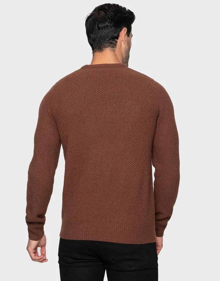 Men Brownie Crew Neck Jumper Brownie Threadbare Knitwear Men Brownie Crew Neck Jumper Brownie Threadbare Knitwear