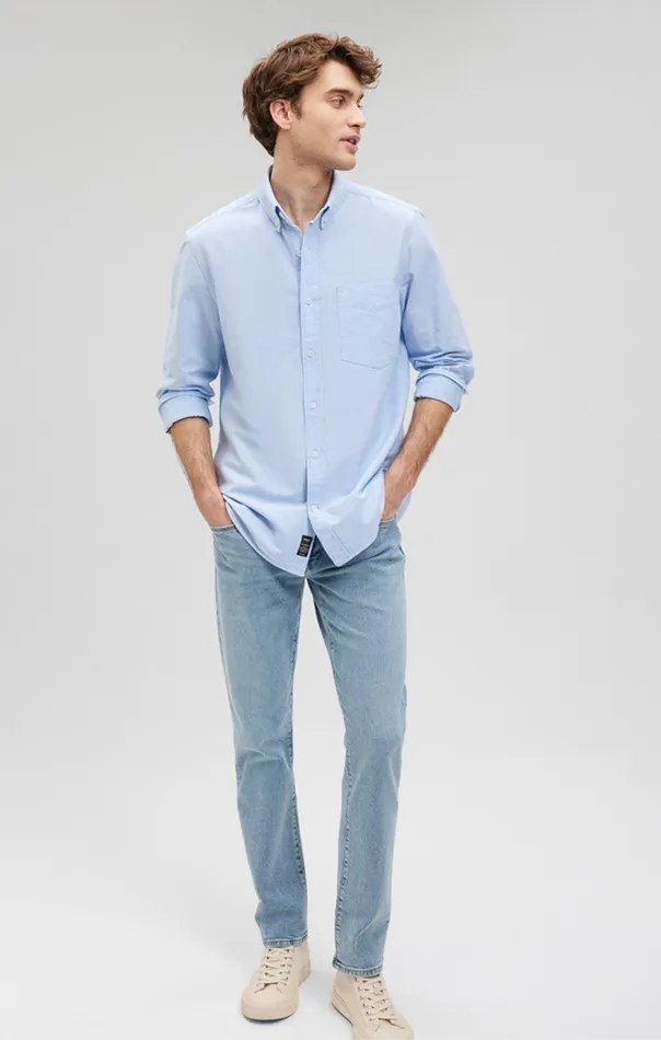 Men ButtonDown Long Sleeve Shirt In Powder Blue Mavi Jeans Shirts Men ButtonDown Long Sleeve Shirt In Powder Blue Mavi Jeans Shirts