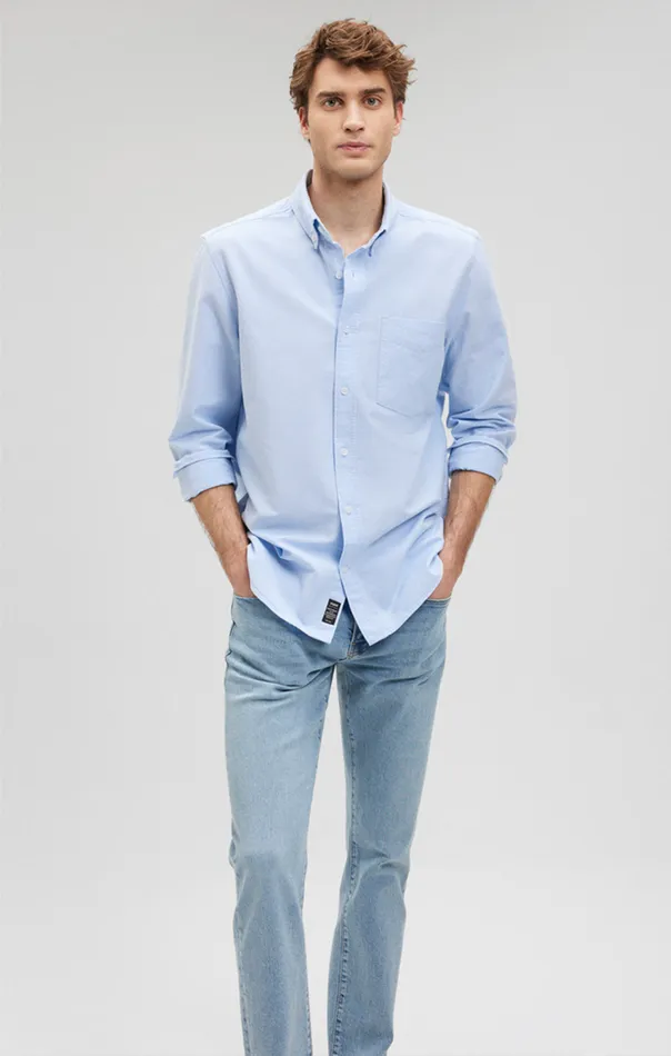 Men ButtonDown Long Sleeve Shirt In Powder Blue Mavi Jeans Shirts Men ButtonDown Long Sleeve Shirt In Powder Blue Mavi Jeans Shirts