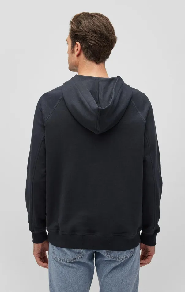 Men Button Placket Hoodie In Blue Graphite Mavi Jeans Loungewear Men Button Placket Hoodie In Blue Graphite Mavi Jeans Loungewear
