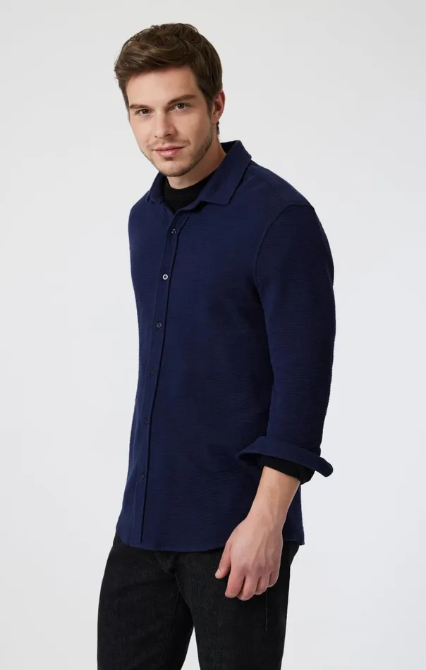 Men ButtonUp Long Sleeve Shirt In Maritime Blue Mavi Jeans Shirts Men ButtonUp Long Sleeve Shirt In Maritime Blue Mavi Jeans Shirts