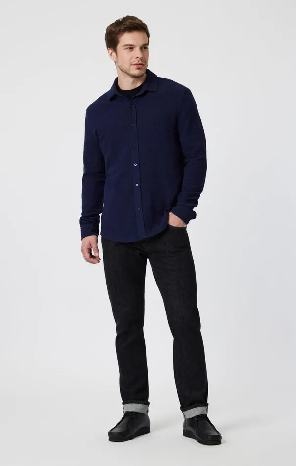 Men ButtonUp Long Sleeve Shirt In Maritime Blue Mavi Jeans Shirts Men ButtonUp Long Sleeve Shirt In Maritime Blue Mavi Jeans Shirts