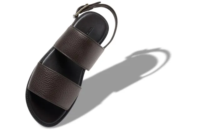 Men Casual Manolo Blahnik BULGOBIS Dark Brown Calf Leather Flat Sandals Men Casual Manolo Blahnik BULGOBIS Dark Brown Calf Leather Flat Sandals