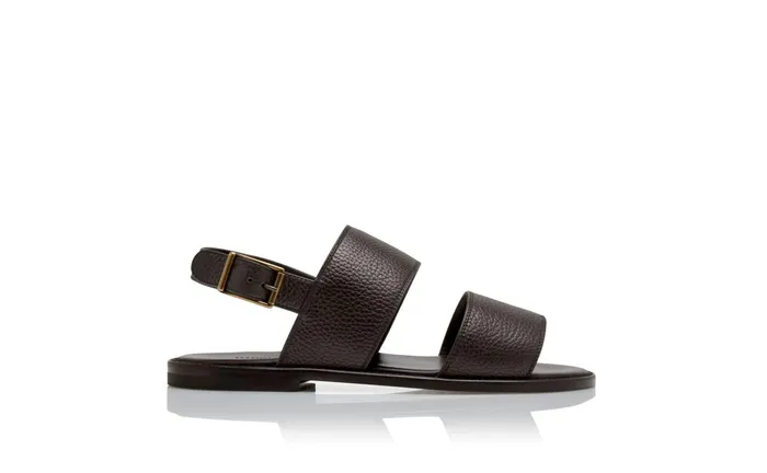 Men Casual Manolo Blahnik BULGOBIS Dark Brown Calf Leather Flat Sandals Men Casual Manolo Blahnik BULGOBIS Dark Brown Calf Leather Flat Sandals