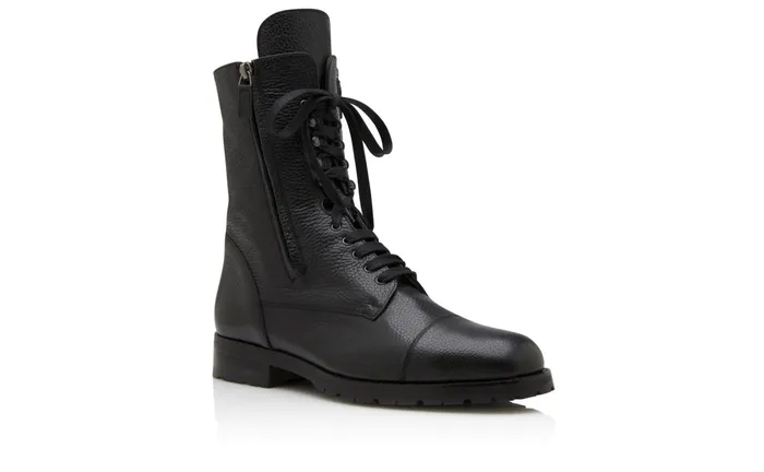 Men Casual Manolo Blahnik CAMPCHO Black Calf Leather LaceUp Boots