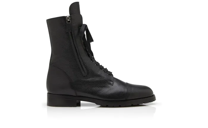 Men Casual Manolo Blahnik CAMPCHO Black Calf Leather LaceUp Boots Men Casual Manolo Blahnik CAMPCHO Black Calf Leather LaceUp Boots