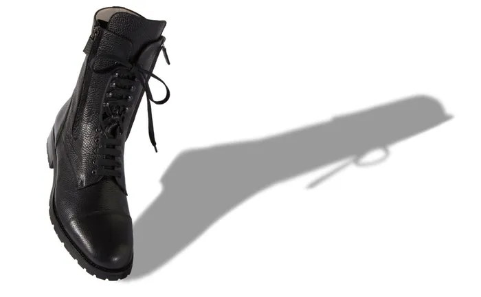 Men Casual Manolo Blahnik CAMPCHOSH Black Deer Leather LaceUp Boots Men Casual Manolo Blahnik CAMPCHOSH Black Deer Leather LaceUp Boots