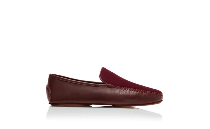 Men Casual Manolo Blahnik MAYFAIR Burgundy Nappa Leather And Suede Driving Shoes Men Casual Manolo Blahnik MAYFAIR Burgundy Nappa Leather And Suede Driving Shoes