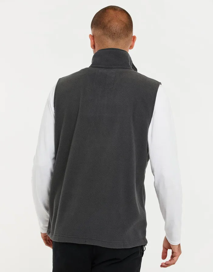 Men Charcoal Fitness Fleece Gilet Charcoal Threadbare Gilets Men Charcoal Fitness Fleece Gilet Charcoal Threadbare Gilets