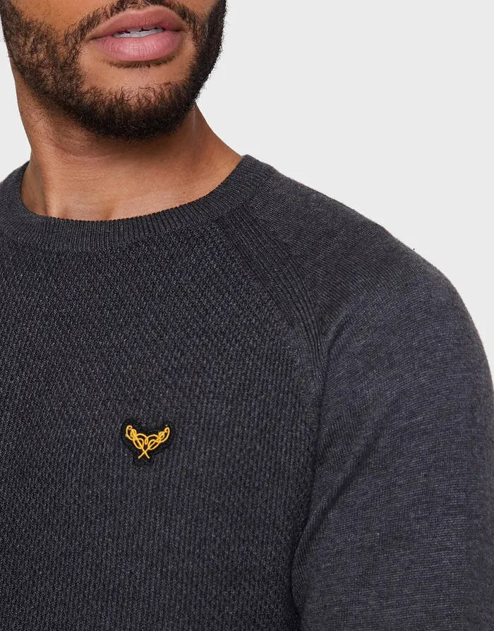 Men Charcoal Marl Textured Jumper Charcoal Marl Threadbare Knitwear Men Charcoal Marl Textured Jumper Charcoal Marl Threadbare Knitwear
